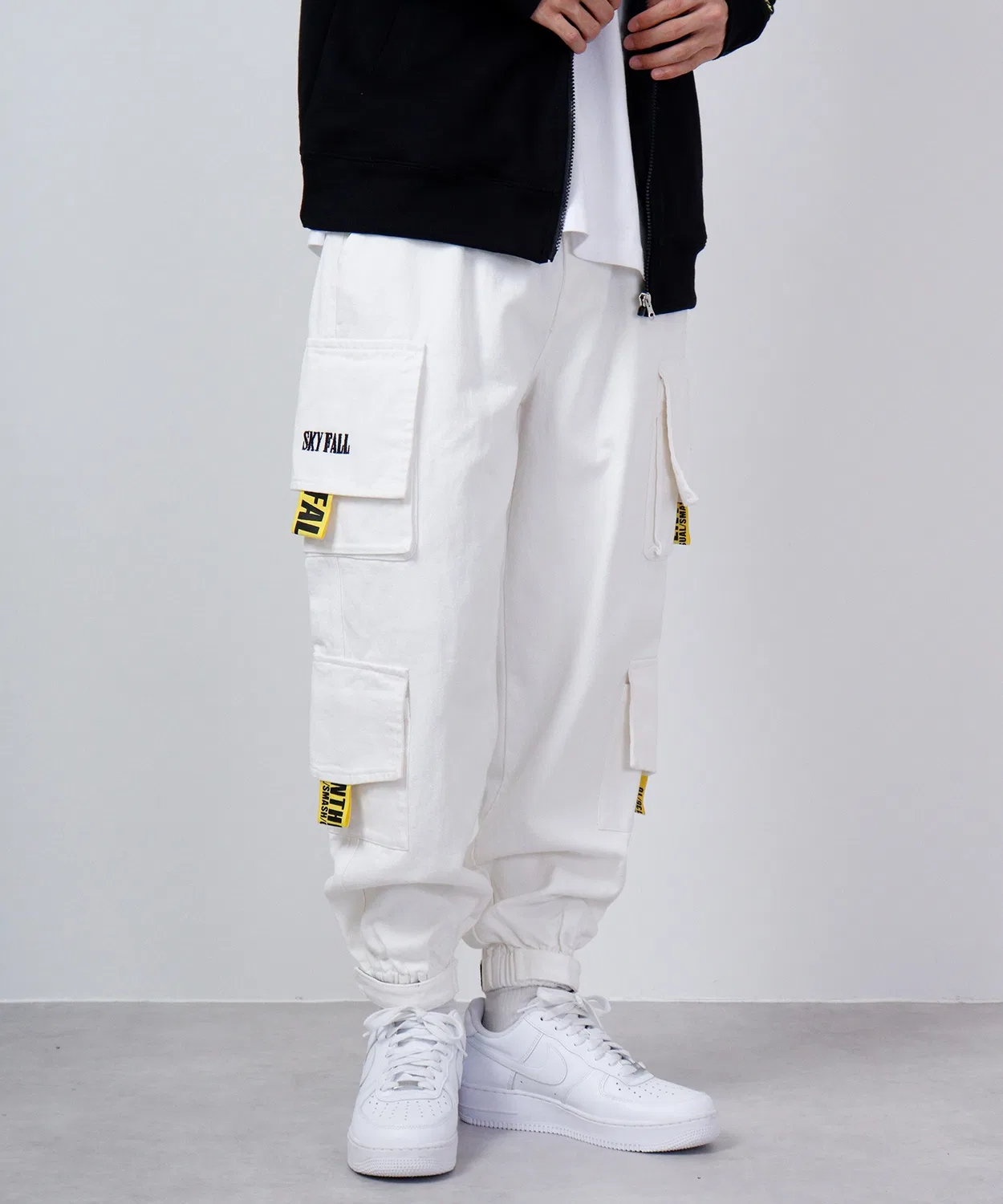 Детские джинсовые карго-джоггеры свободного кроя RE730, Off White
