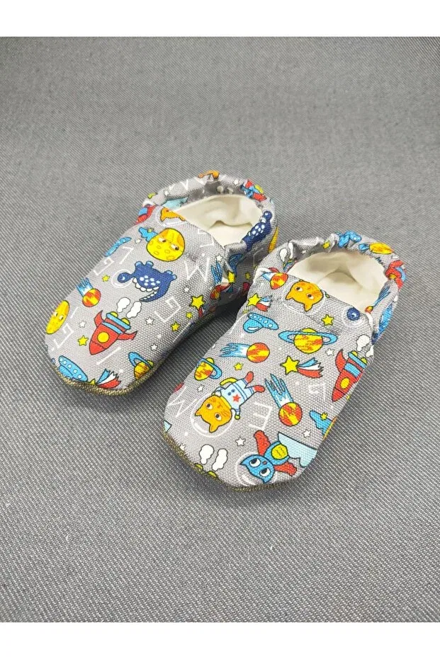 Детские тапочки для девочек и мальчиков с этническим узором Loove Bebe, Gray Space — фото 2