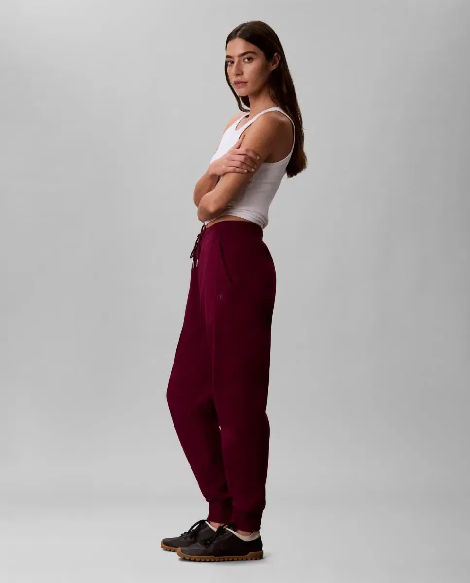 Женские спортивные брюки из футера с манжетами Calvin Klein, Бургунди — фото 4