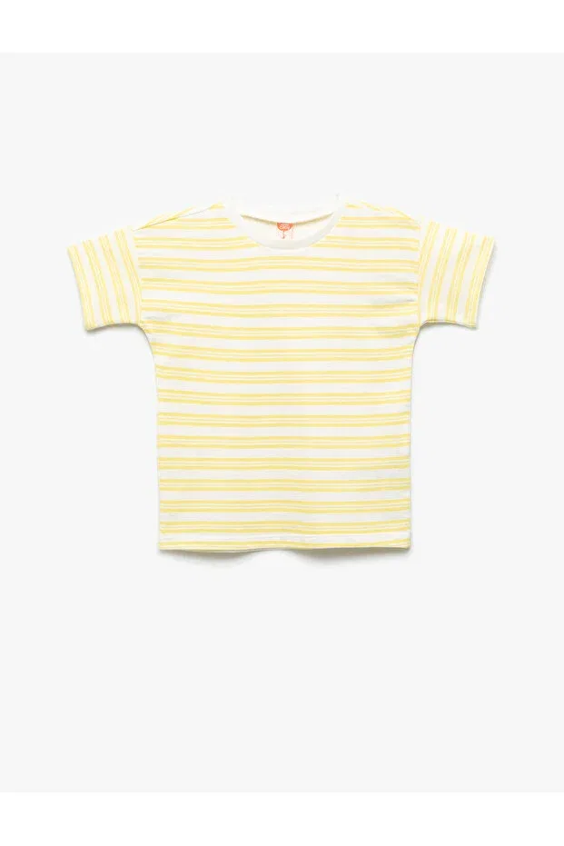 Детская футболка с коротким рукавом полосатая Koton, Ecru Striped