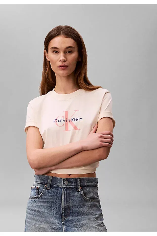 Женская футболка с круглым вырезом Calvin Klein, Calico — фото 3