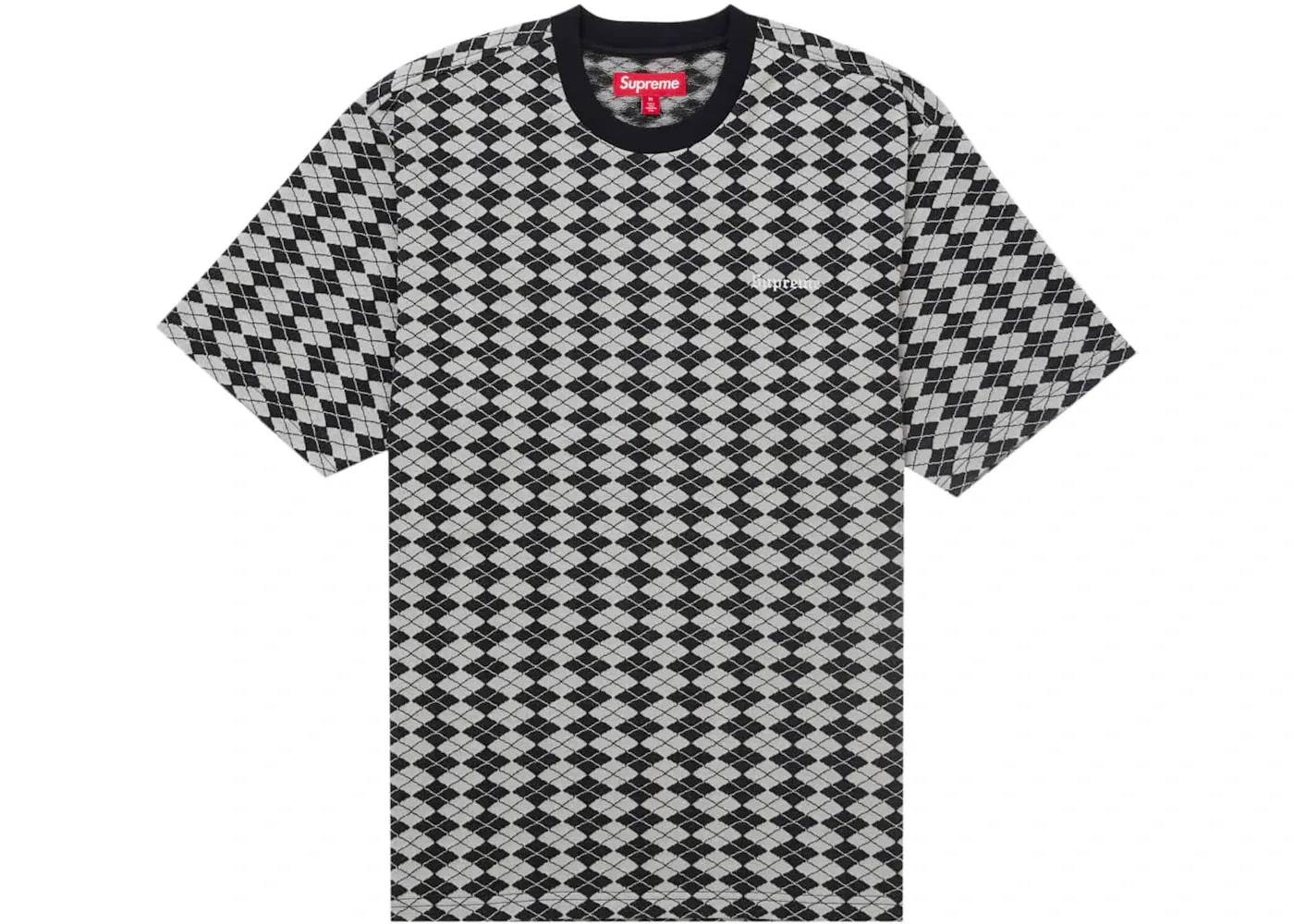 Мужская футболка с принтом Supreme Diamond Jacquard S/S Top, Black