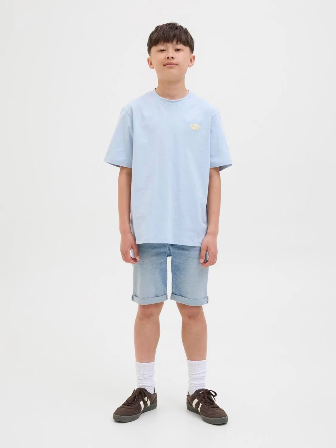 Шорты джинсовые Regular Fit Rick JACK & JONES JUNIOR, голубой — фото 2