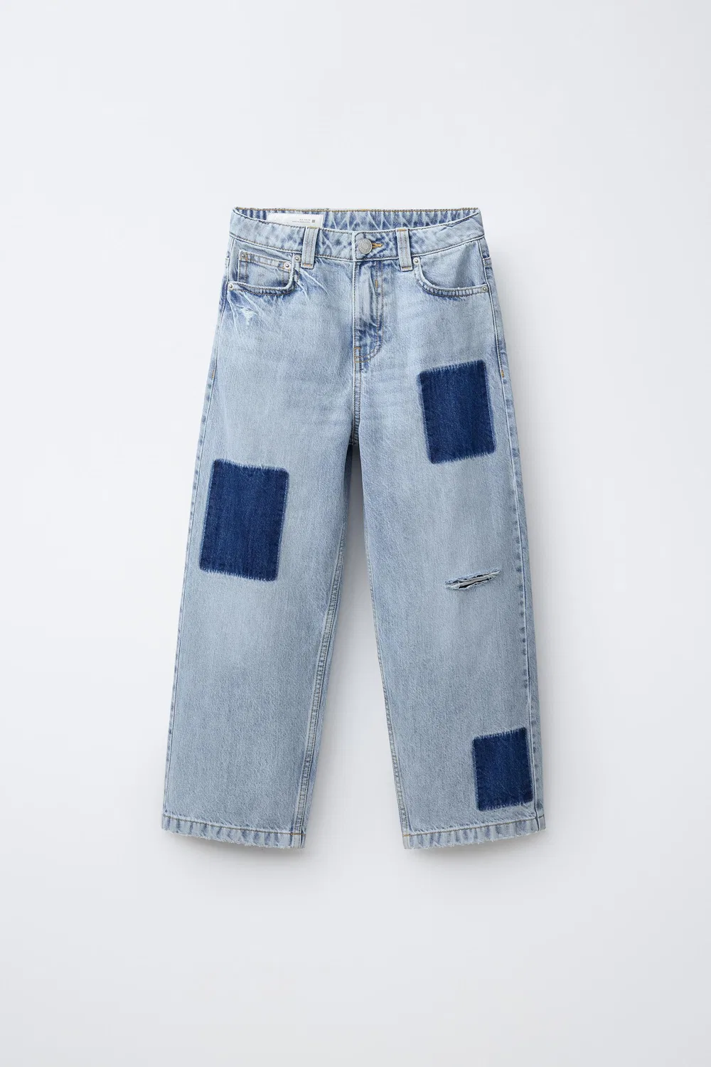 Свободные джинсы с нашивками ZARA, Blue