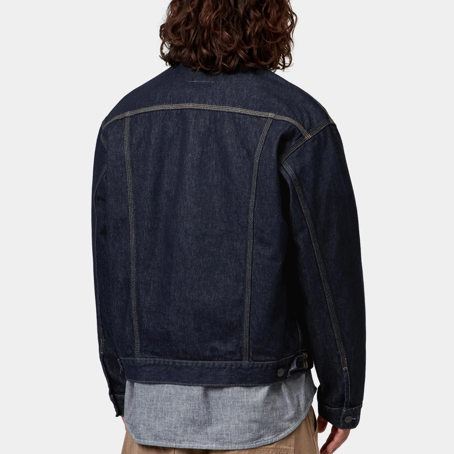 Детское джинсовое пальто с отложным воротником, Denim Jackets, Carhartt WIP, Indigo — фото 4