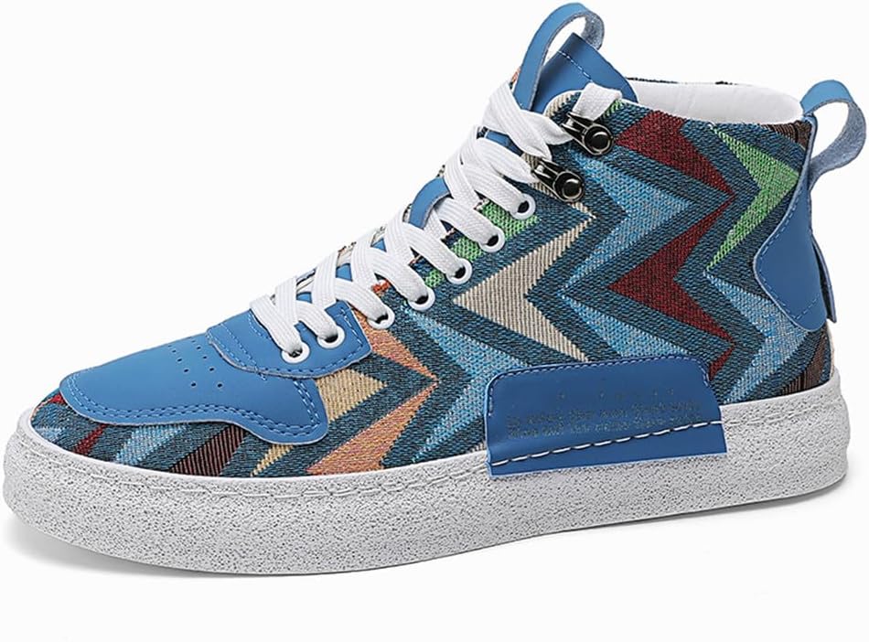 

Мужские повседневные легкие кроссовки MAUGELY для ходьбы, модные цветные высокие кеды из холста, синий