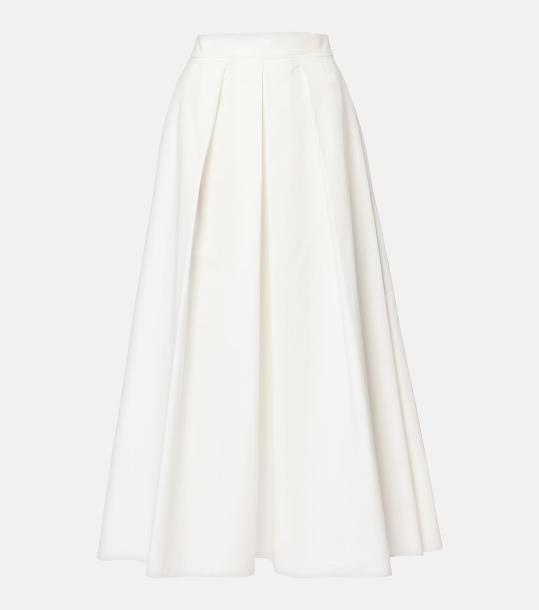 

Юбка миди из хлопковой поплины Elie Saab, белый