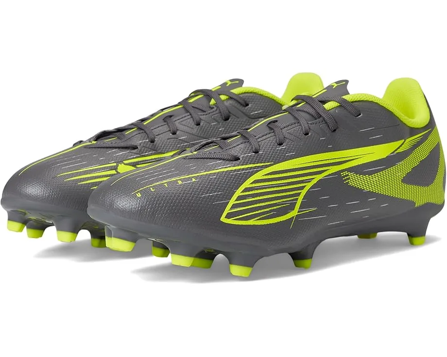 Кроссовки PUMA Ultra 5 Play Firm, Artificial Ground Soccer Cleats, Matte Aged Silver-Yellow Alert-Puma Aged Silver