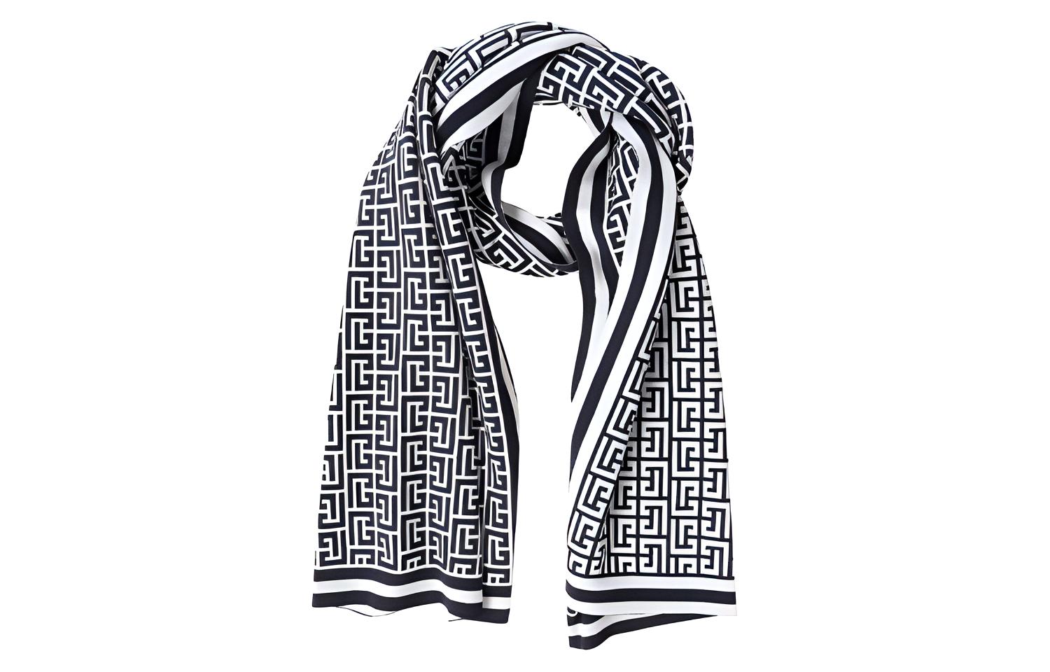 

BALMAIN Мужской шарф черно-белый, Black White