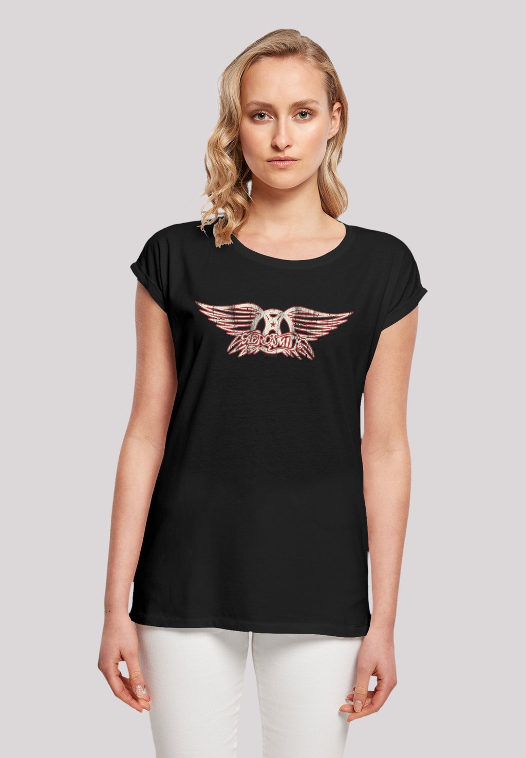 

Футболка с принтом AEROSMITH ROCK BAND LOGO F4NT4STIC, черный