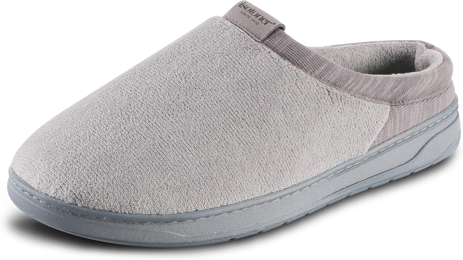 

Мужские домашние/тапочки Isotoner Jake из микротерри с эффектом памяти и поддержкой пятки, Ash