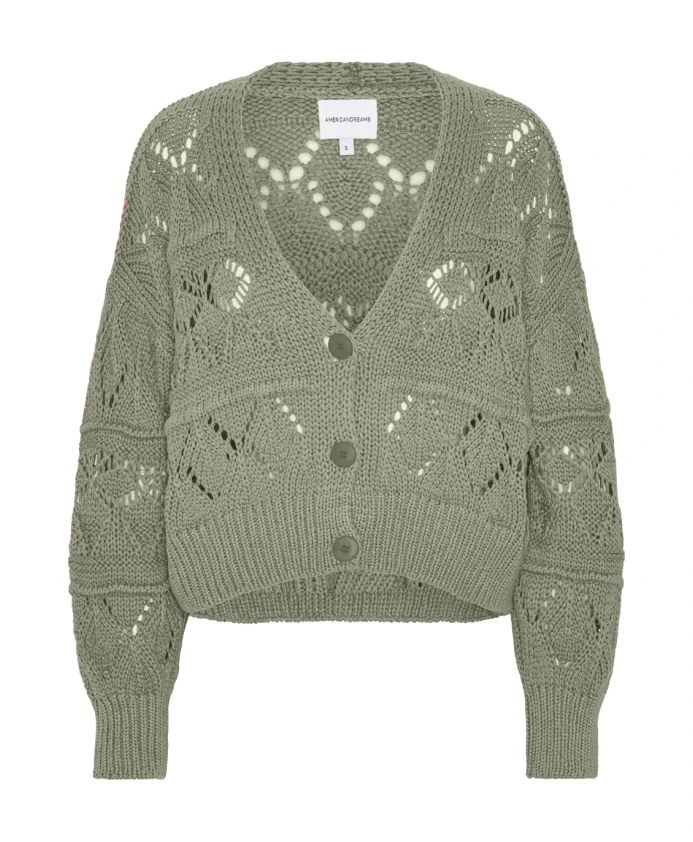 

Свободный зеленый хлопковый кардиган Americandreams, зеленый
