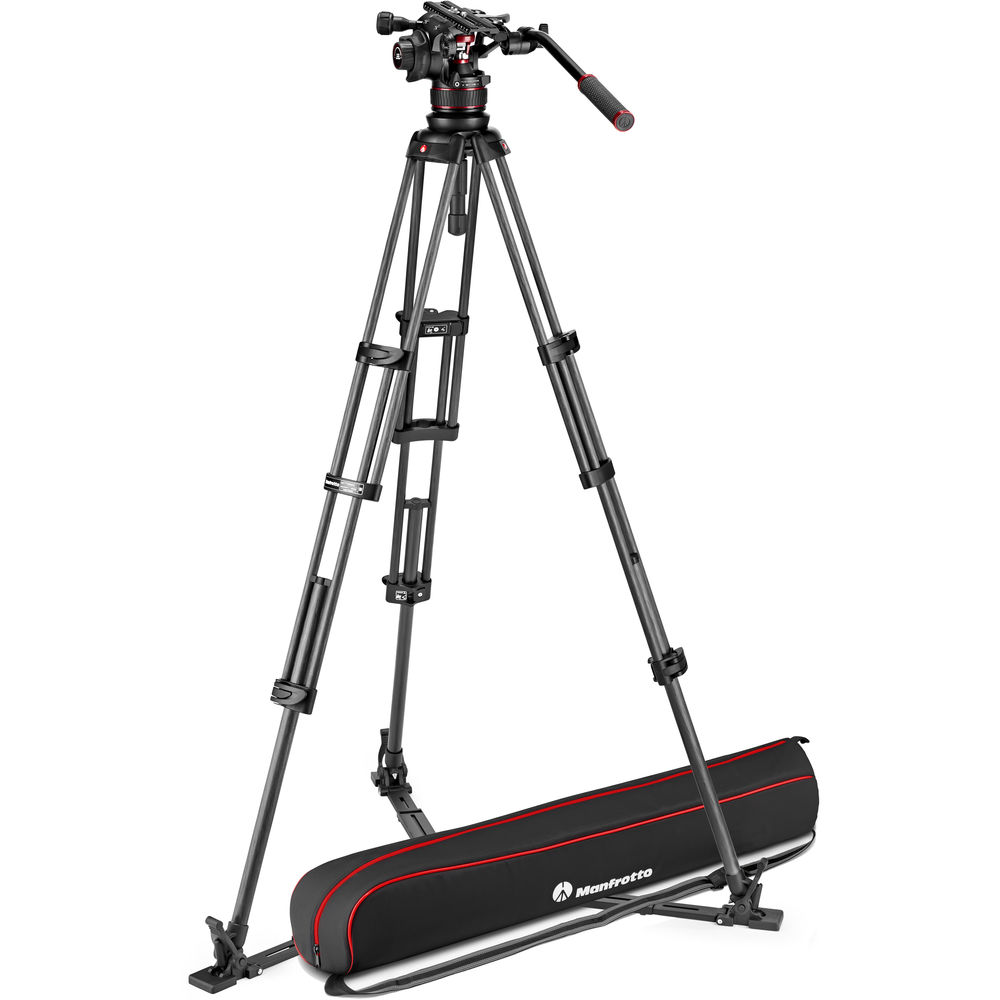 

Жидкостная видеоголовка Manfrotto 612 Nitrotech и карбоновый штатив с двумя ножками и распоркой