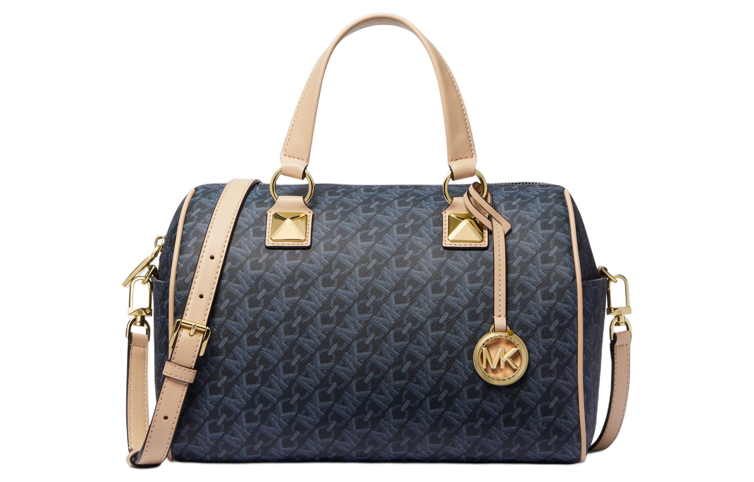 

MICHAEL KORS Сумка Grayson из искусственной кожи, через плечо, женская, среднего размера, темно-синего цвета