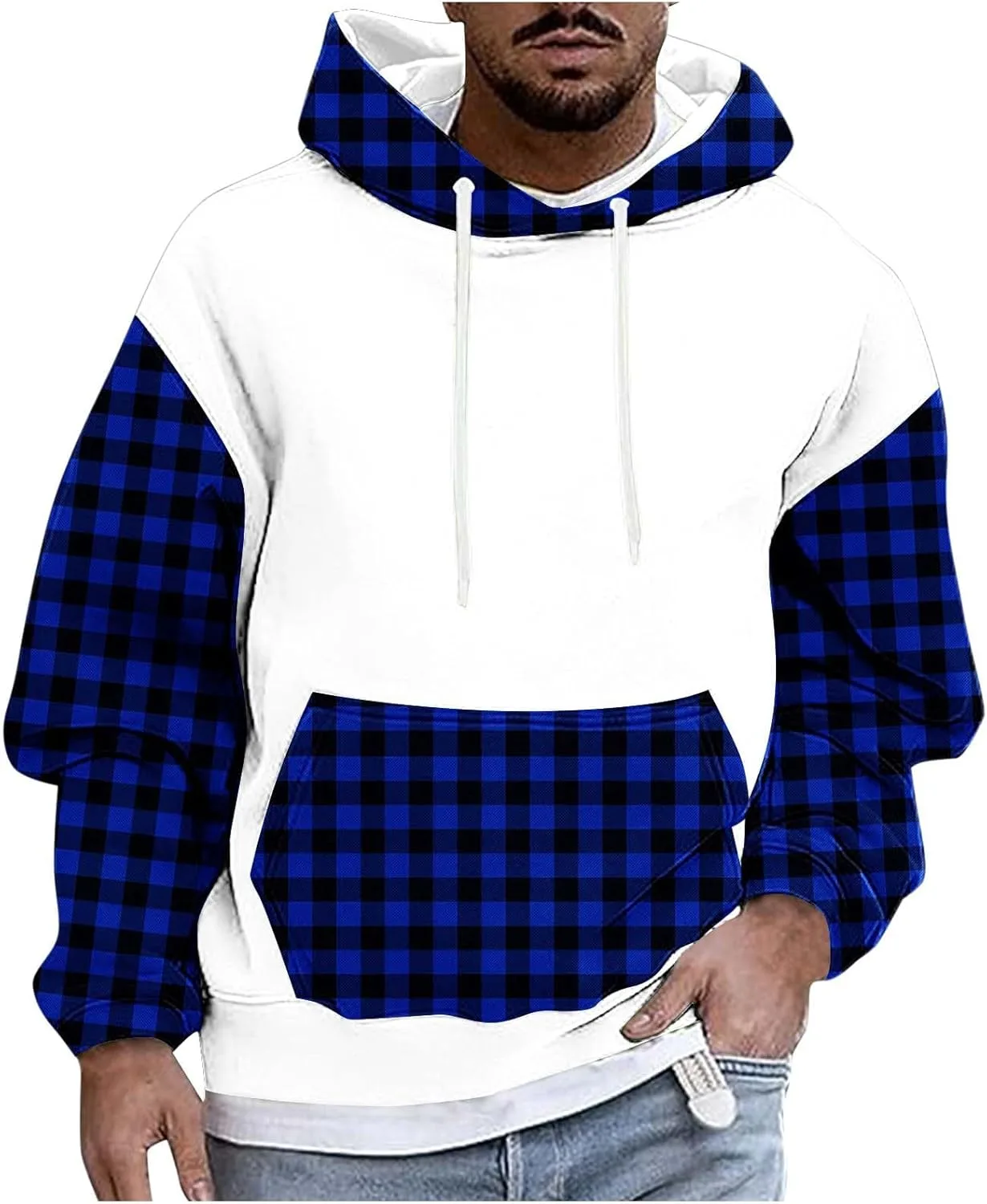 

Мужской флисовый худи с карманом и длинными рукавами