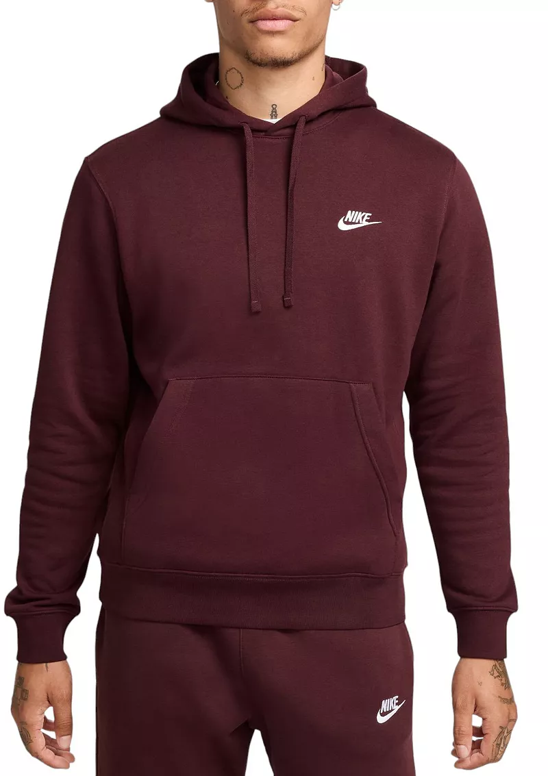 

Мужская флисовая худи Nike Sportswear Club, цвет Burgundy Crush