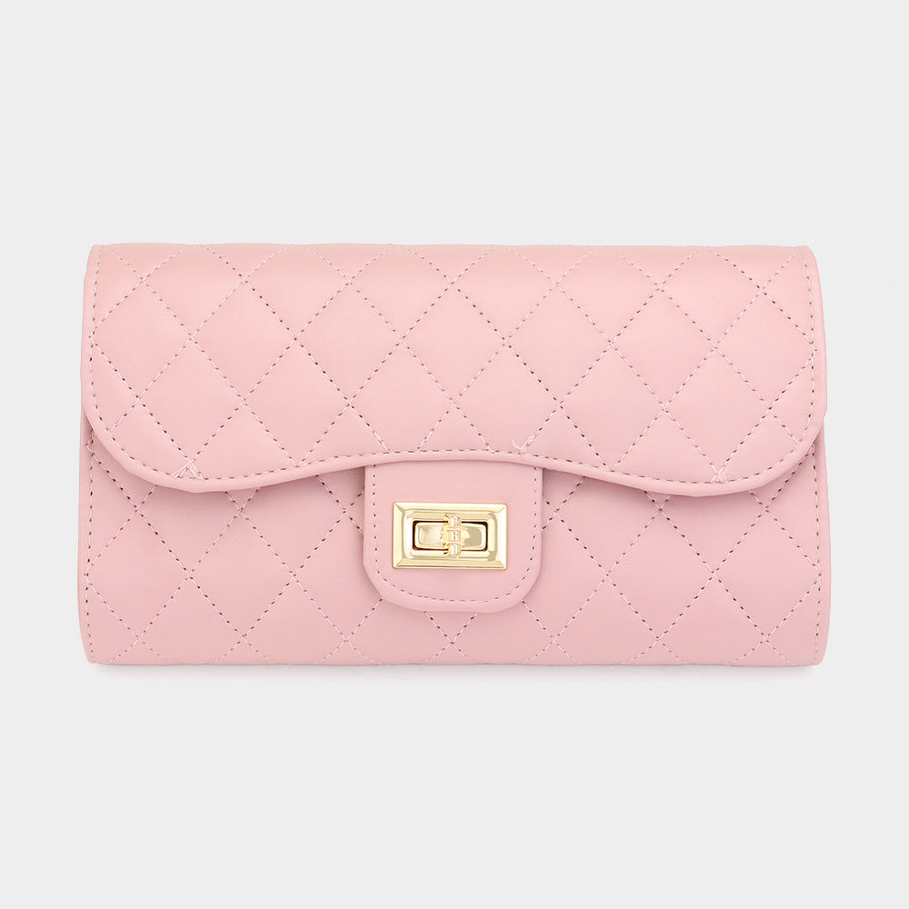 

Стеганый вечерний клатч с клапаном FASHNZFAB