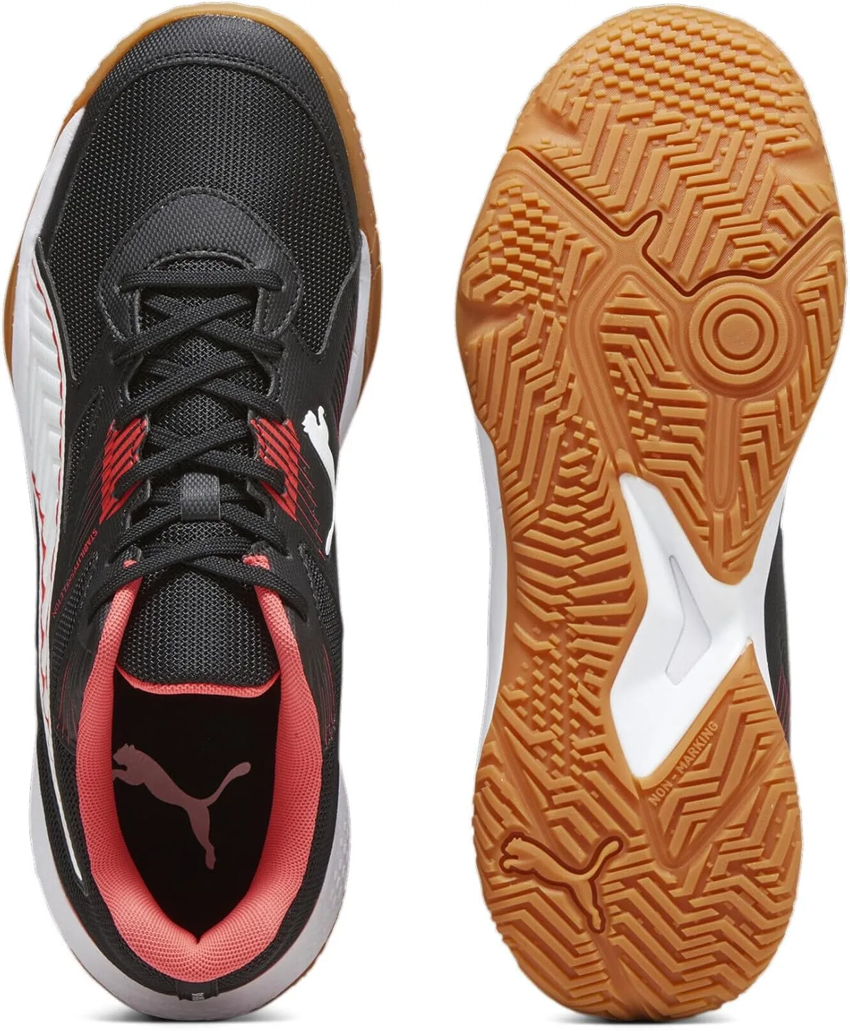 Мужские кроссовки Puma Solarflash II для игр летом, белый/черный/красный — фото 4