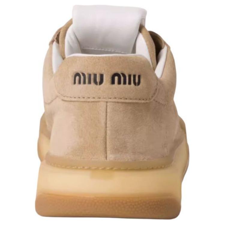 Женские скейтерские кросовки Low Top светло-коричневые MIU MIU — фото 4