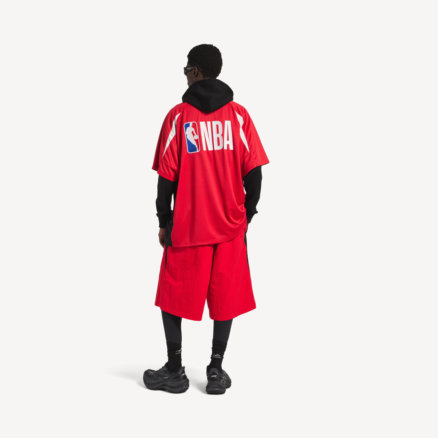 Мужские спортивные шорты Balenciaga | сотрудничество с NBA, цвет: новый черный — фото 4
