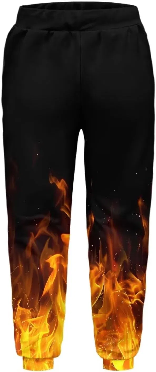 Спортивные штаны Ystardream Baggy Boys с передним карманом, которые можно носить с худи для создания уличного стиля, Flame — фото 2
