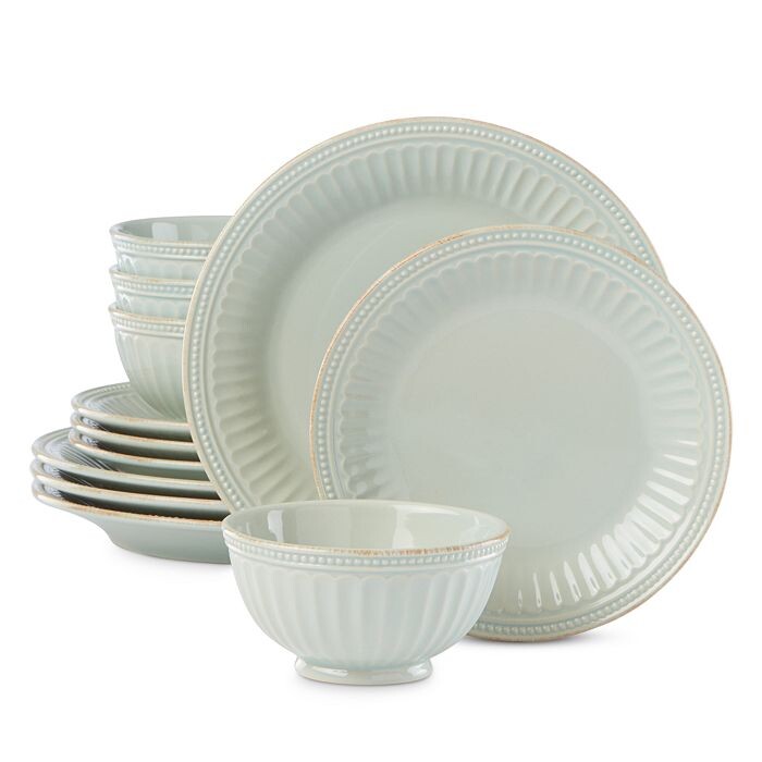 

Набор столовой посуды Lenox French Perle Groove из 12 предметов, синий