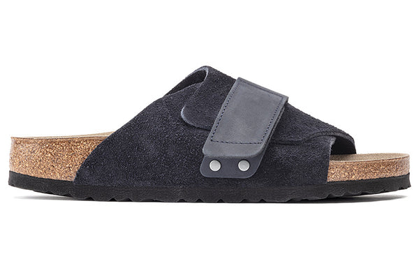 Тапочки kyoto nubuck-suede leather narrow fit sandals 'midnight blue' Birkenstock, синий — фото 2
