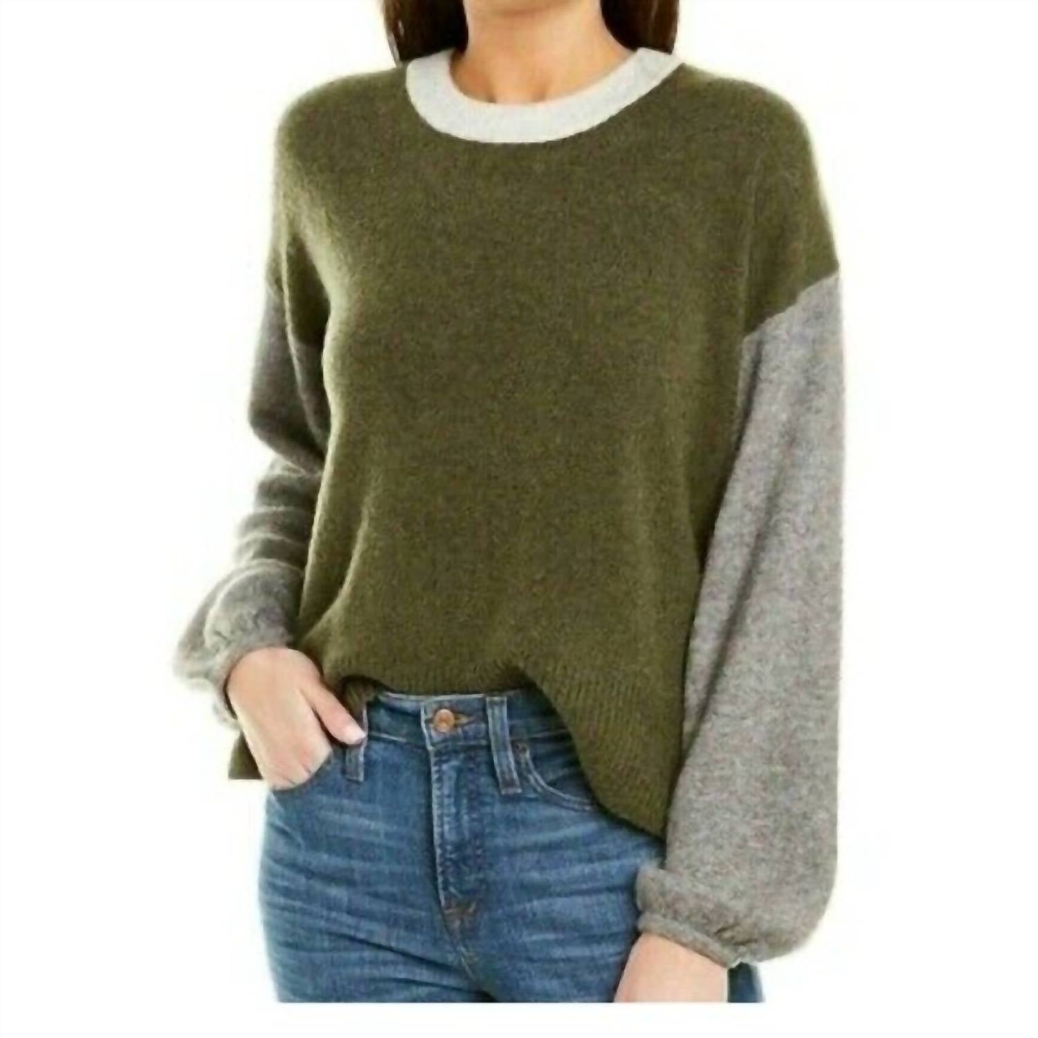 

Пэйтон свитер Colorblock свитер из смеси шерсти зеленого цвета Madewell