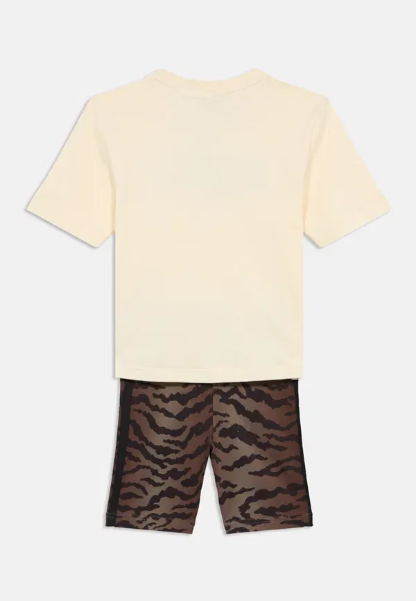 Детский спортивный комплект шорт Adidas Originals, кремово-белый/ночной коричневый — фото 2