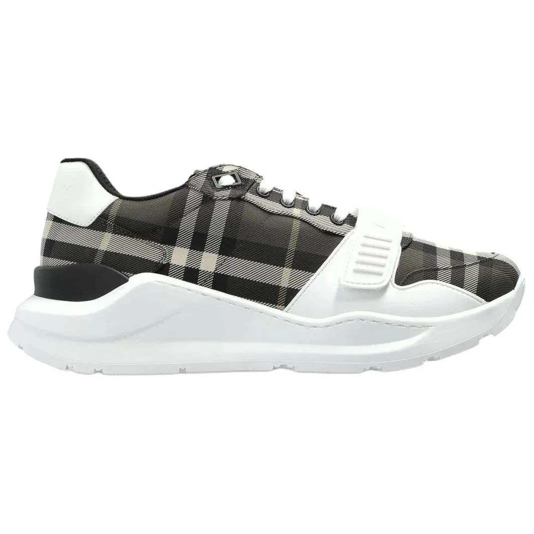 Кроссовки кожаные Burberry Black Gray — фото 3