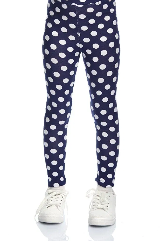 Детские леггинсы для девочек с принтом Lovetti, Light Navy Blue