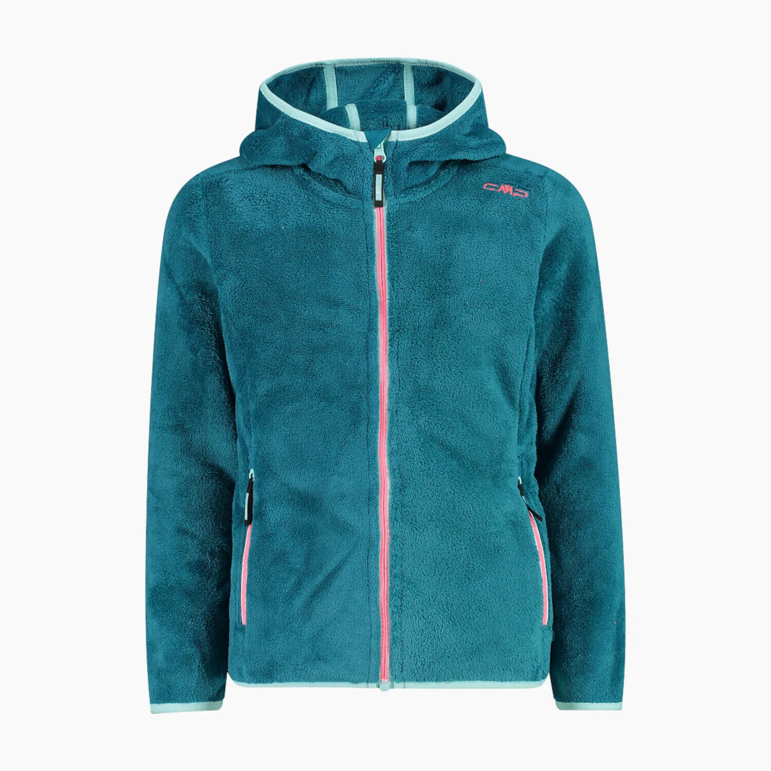 Детская флисовая куртка с капюшоном Girl Jacket Fix Hood Cmp, Turkis