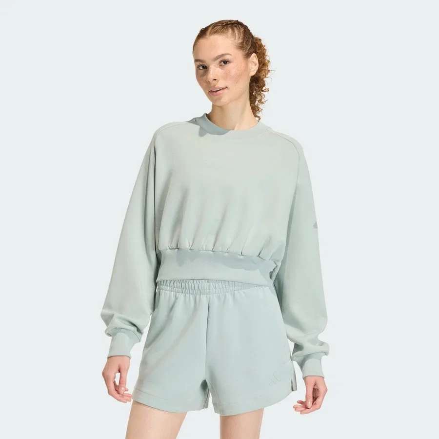 Свитшот женский свободного кроя с реглан-рукавами Sportswear KA7015 Soft Lux Loose adidas, Светло-зеленый