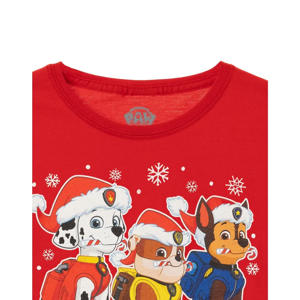 Детская футболка с принтом Merry Christmas Paw Patrol, Red — фото 3