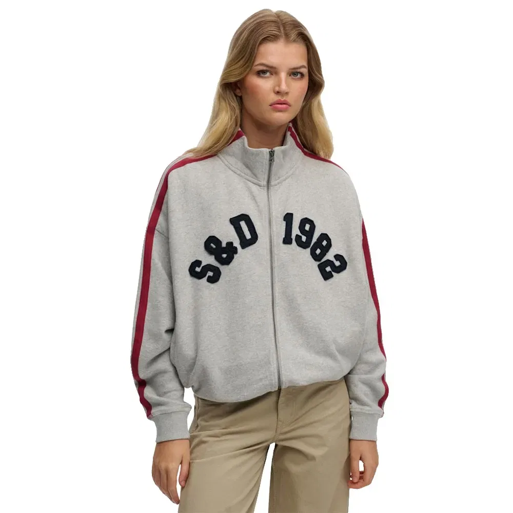 Толстовка на молнии свободного кроя Athletic Essential Applique Superdry, серый