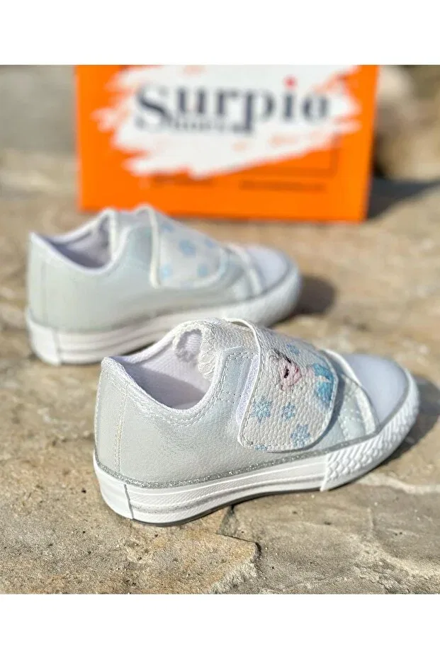 Детские кеды для девочек с принтом Surpie Shoes, Silver — фото 3