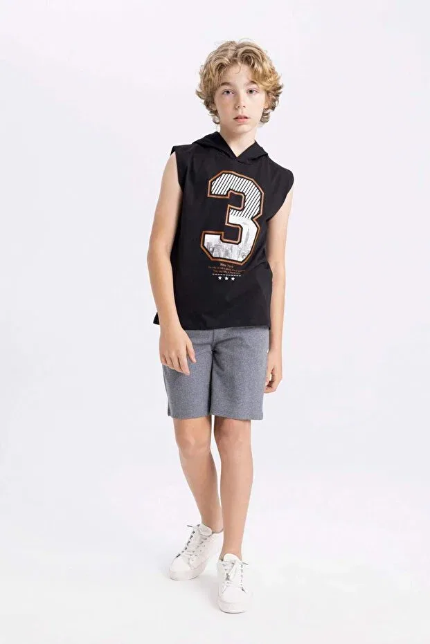 Детское белье для мальчиков с принтом Hooded printed undershirt boys c5102a824sm Defacto, Black Bk81 — фото 2