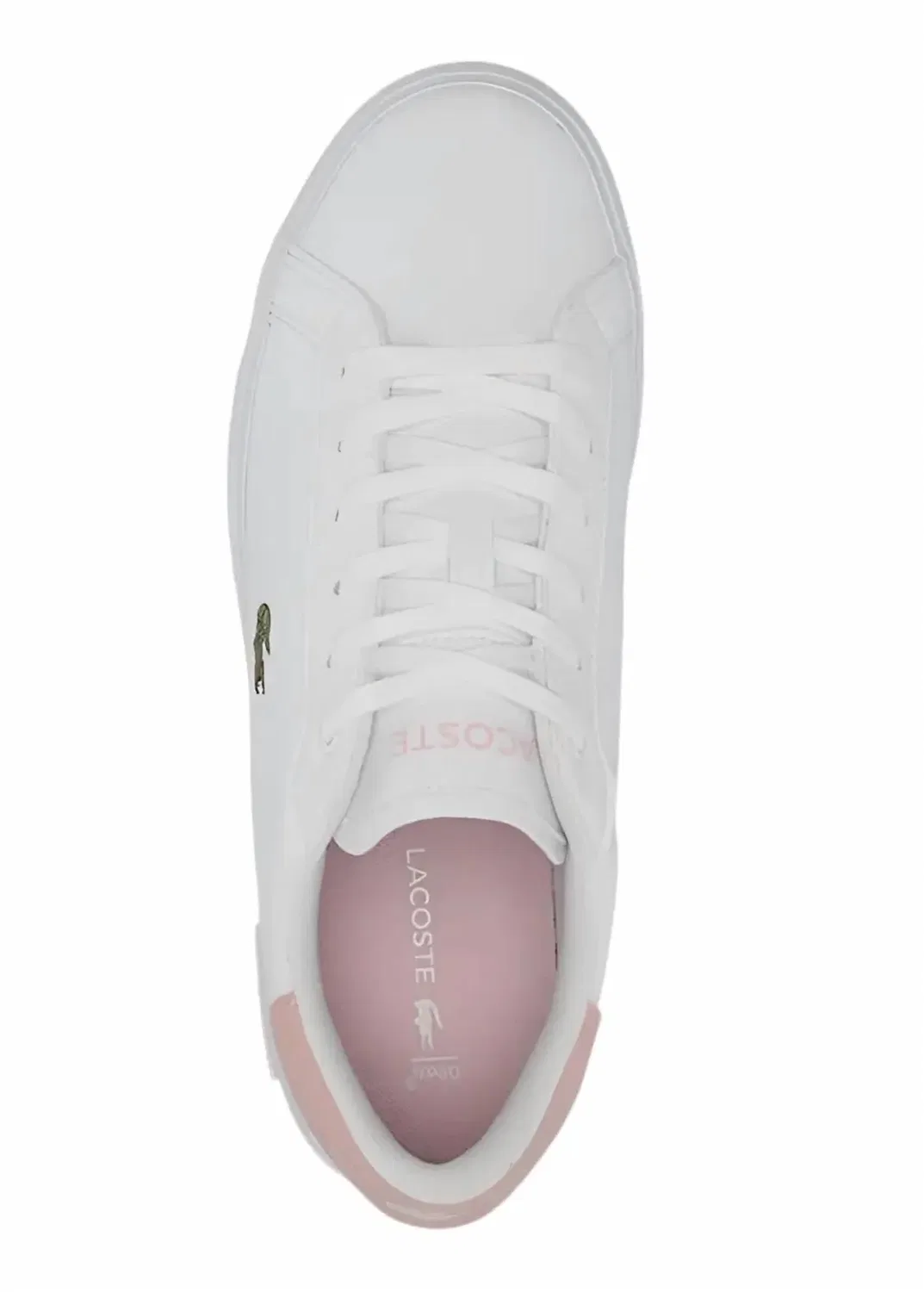 Детские кроссовки кожаные Powercourt 0721 1 Suc Lacoste, White/Light Pink — фото 4