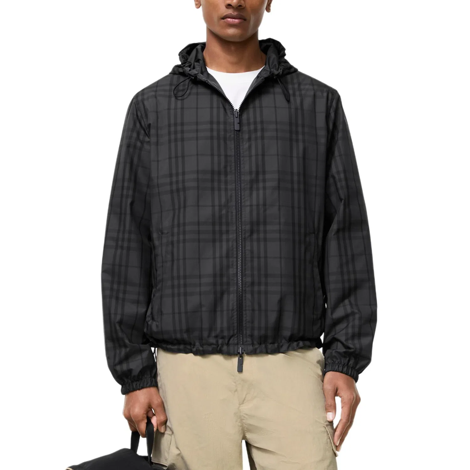Мужская куртка с капюшоном прямого кроя Iron Gray Burberry — фото 3