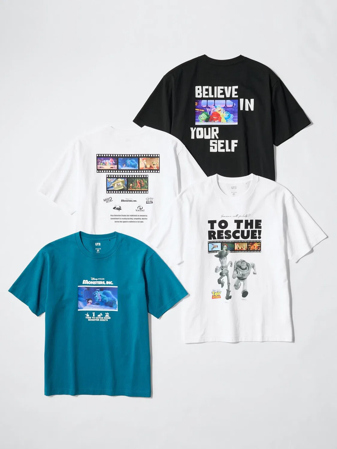 Футболка, Uniqlo, с принтом Pixar, черная — фото 4