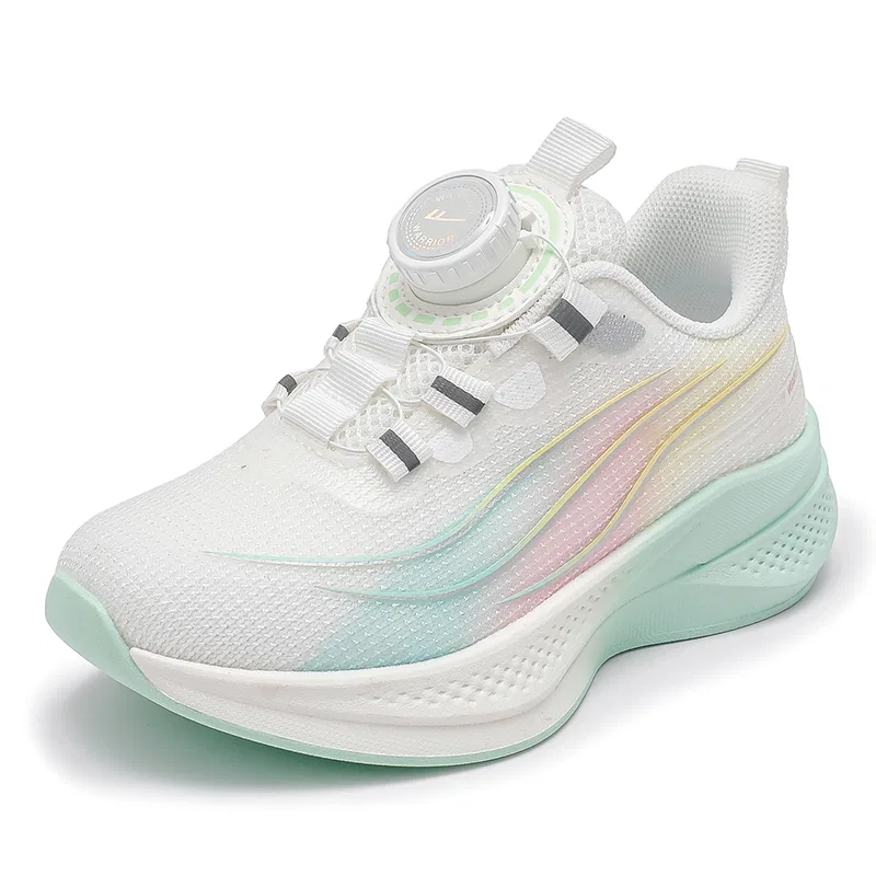 Детские кроссовки для бега с дышащим верхом Warrior Kids' Running Shoes, White Yellow Green