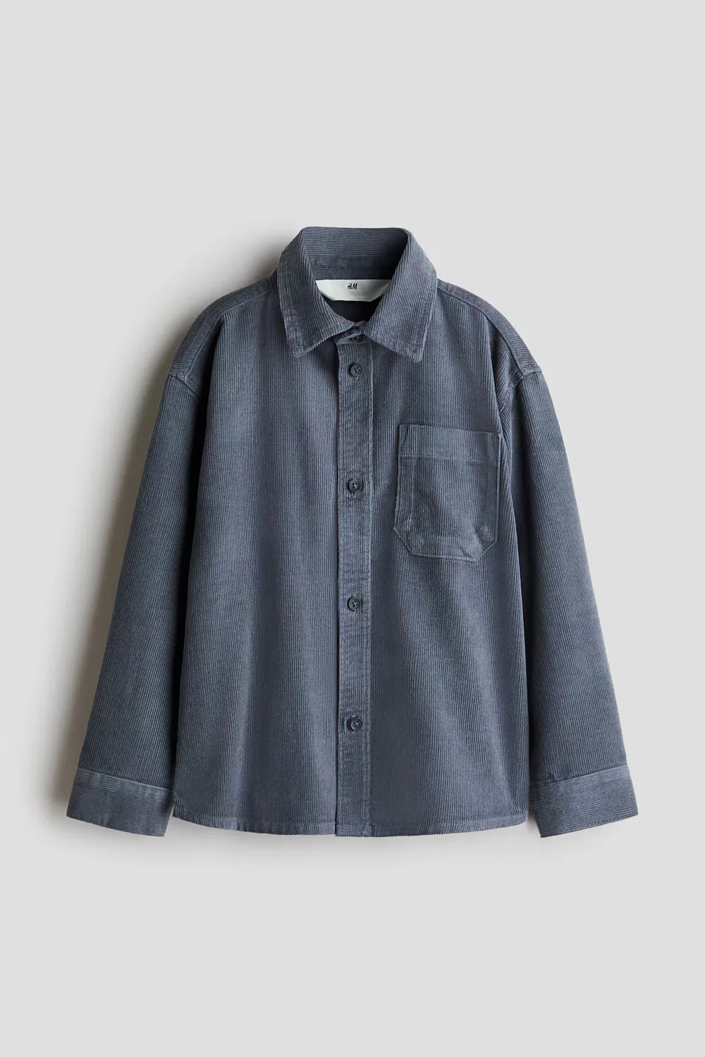 Хлопковая вельветовая рубашка H&M, Stahlblau