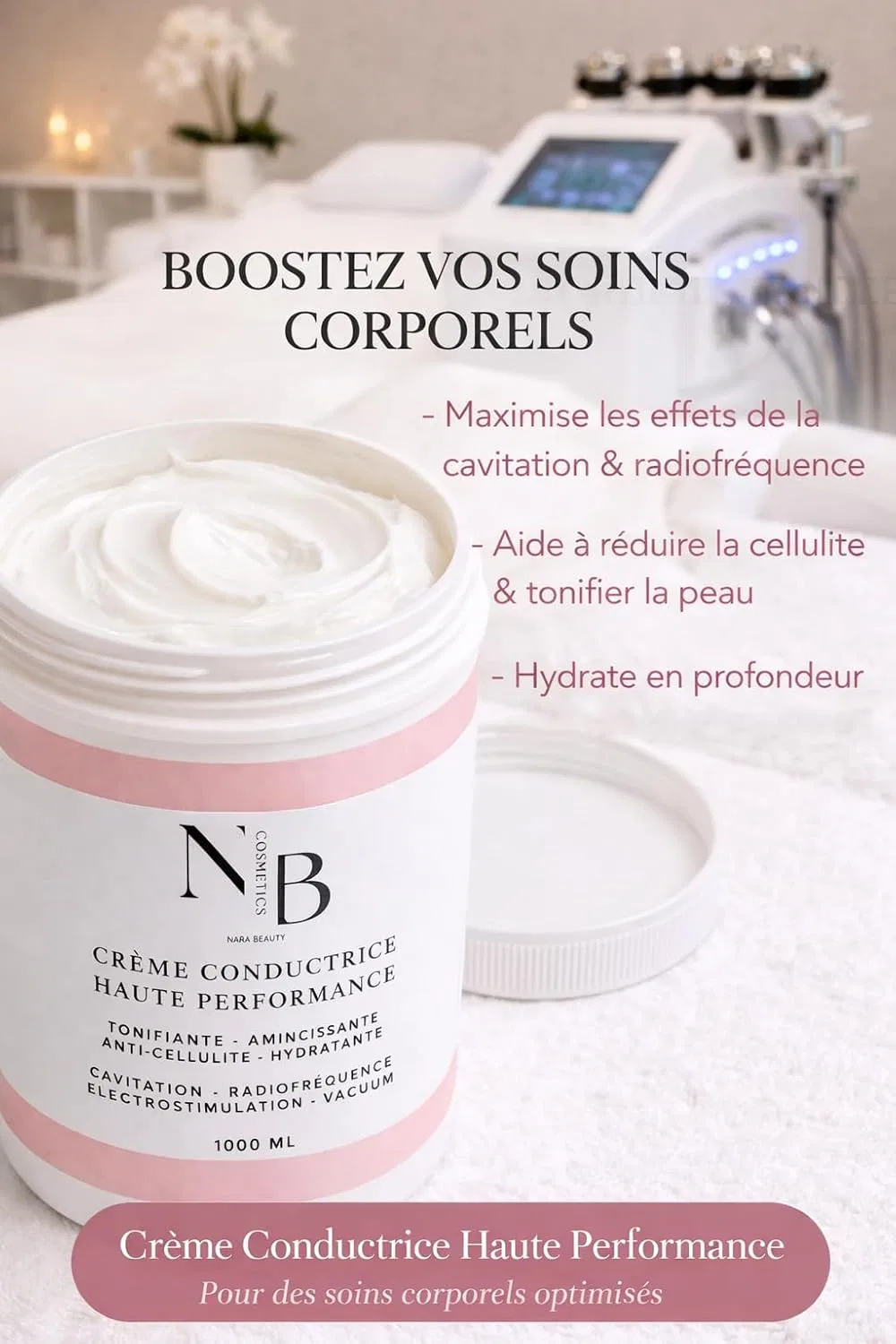Слим-крем для кавитации и высокочастотной терапии NB COSMETICS, 1000 мл — фото 3