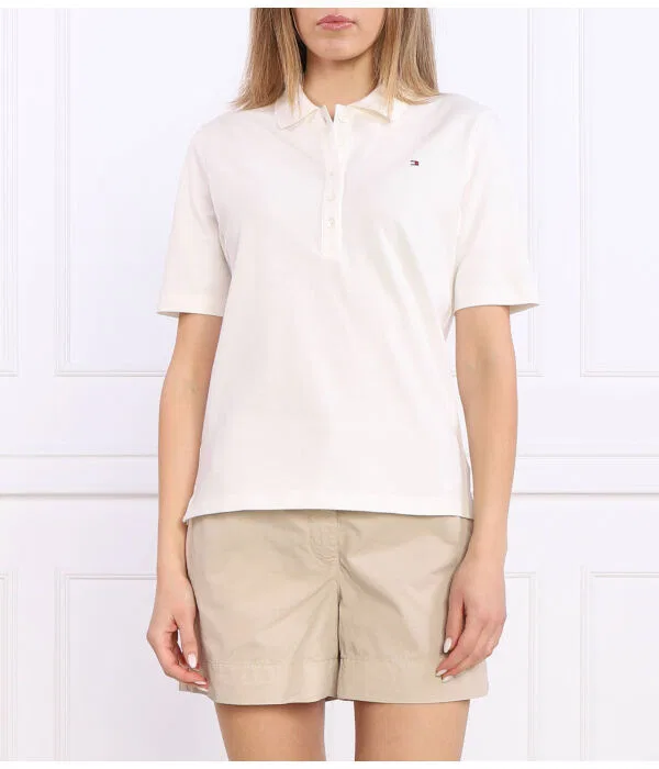 Женское поло с коротким рукавом Tommy Hilfiger, Écru