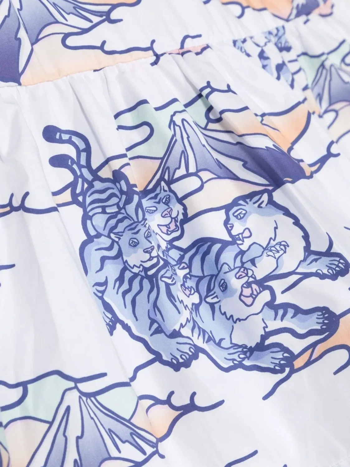 Платье с графическим принтом Kenzo, белый — фото 3