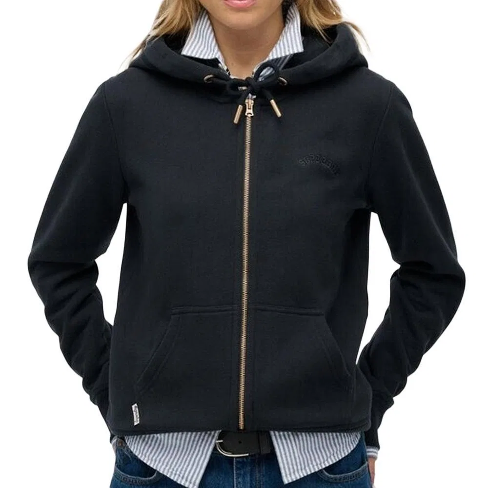 Женское худи с капюшоном и молнией Essential Logo Ziphood Superdry, Navyblau