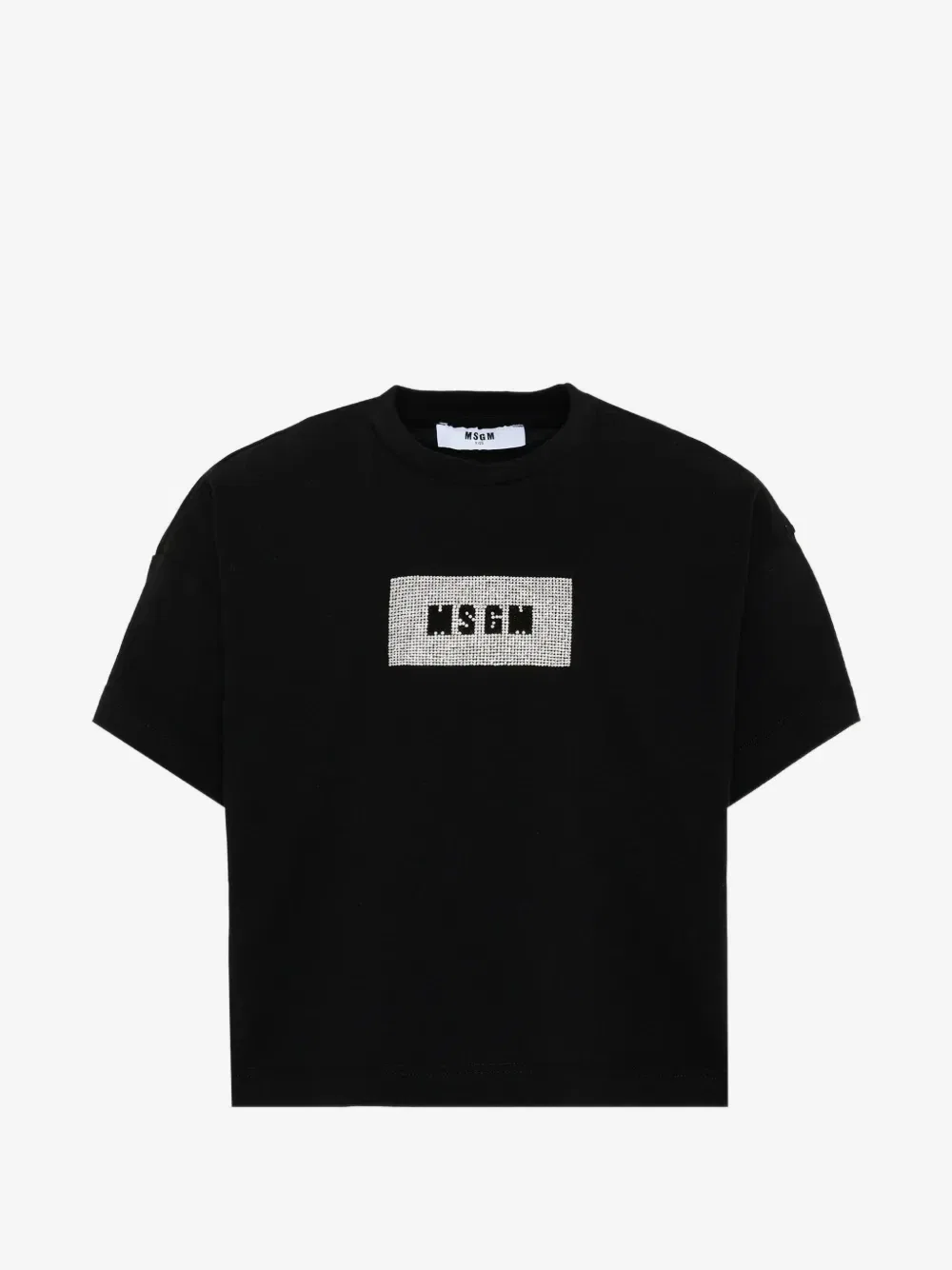 Футболка со стразами-логотипом Msgm Kids, черный