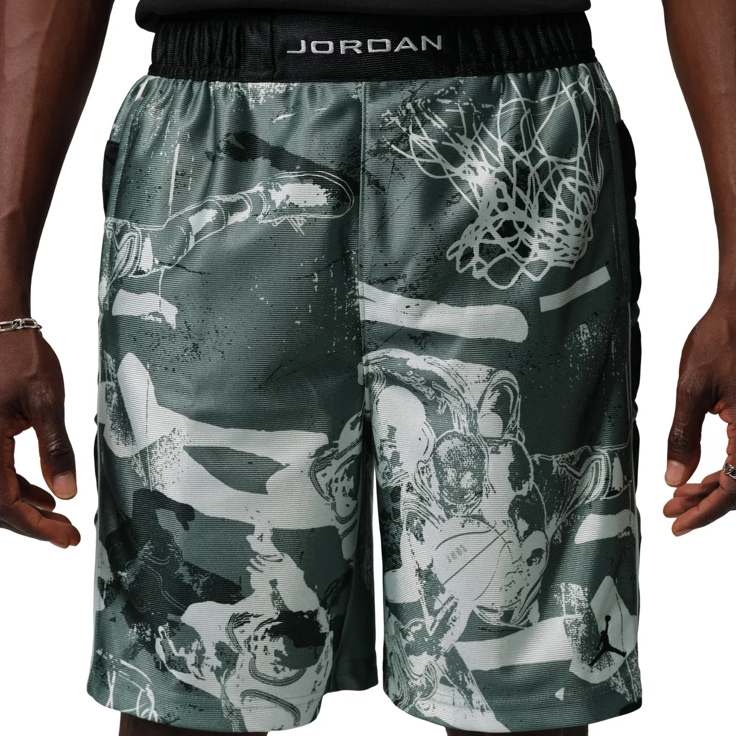 Мужские шорты с принтом Jordan Brooklyn Cat Scratch Shorts, черный — фото 2
