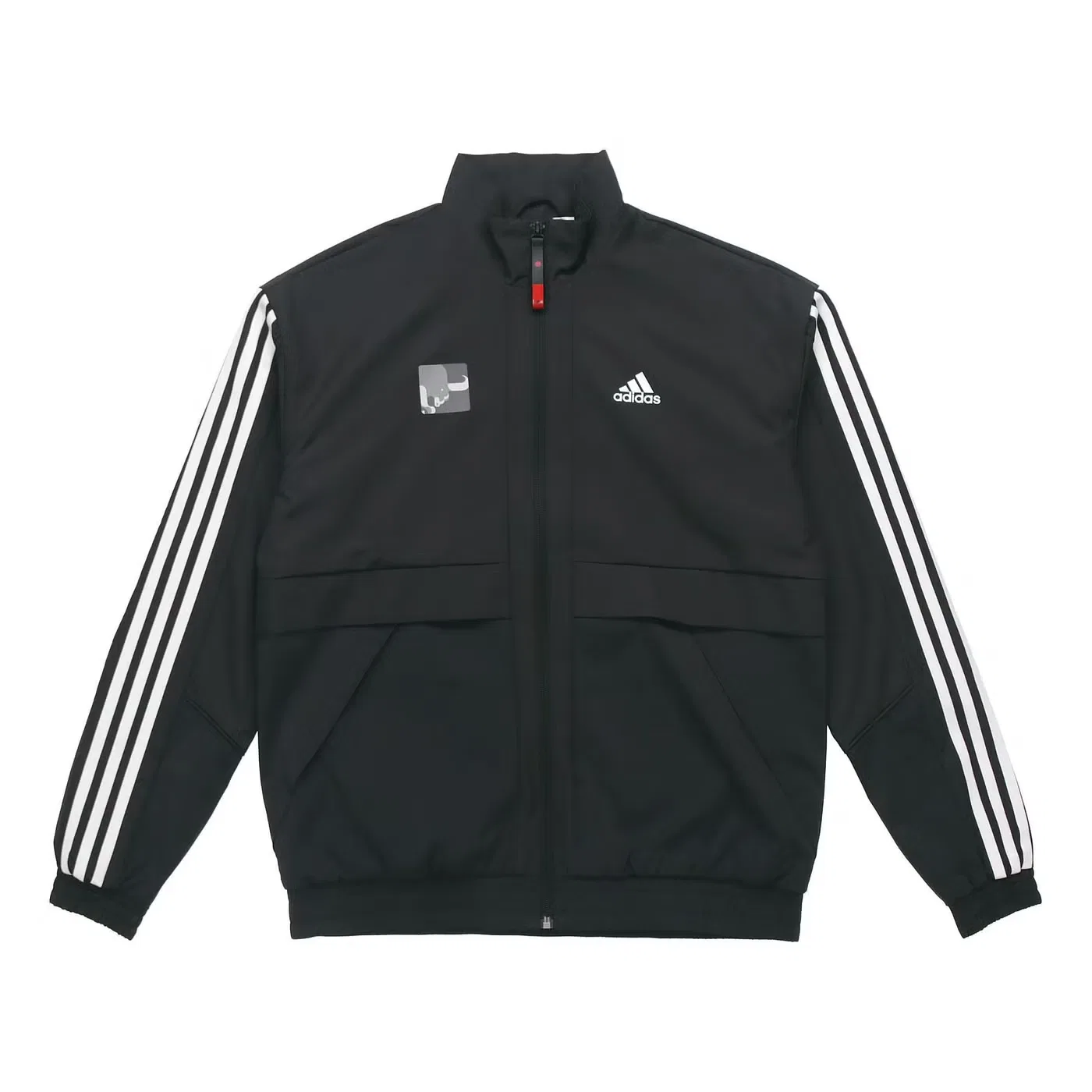 Куртка спортивная с воротником-стойкой на флисе Cny Jkt South Adidas, черный