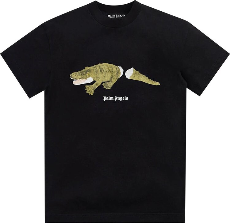 

Футболка Palm Angels Croco Classic Tee 'Black/Green', черный